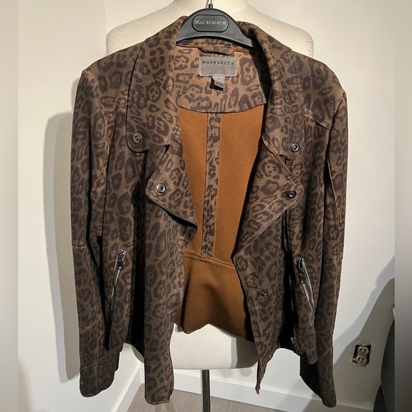 Anthropologie, Marrakech Marni Leopard Moto Jacket, Size S - Picture 2 of 6